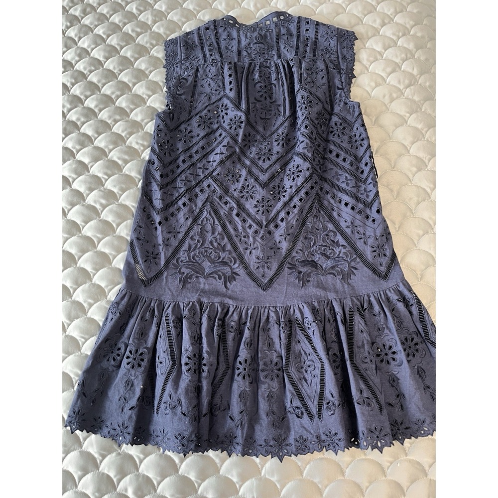 CHRISTY LYNN Lucie Dress in Navy Blue Eyelet *Belt Missing* Sz Small  Western - Picture 10 of 11